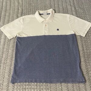 Brooks Brothers White and Blue Polo Shirt